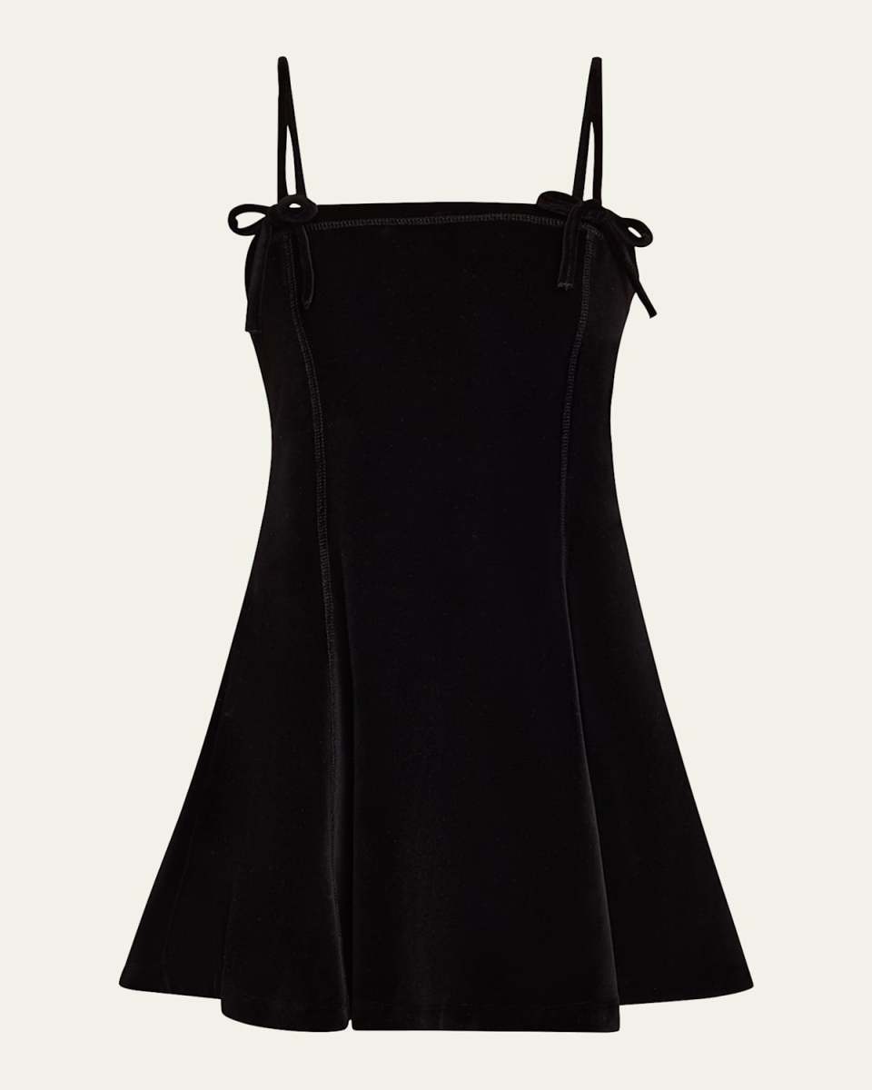 Heavy Velour Strappy Mini Dress